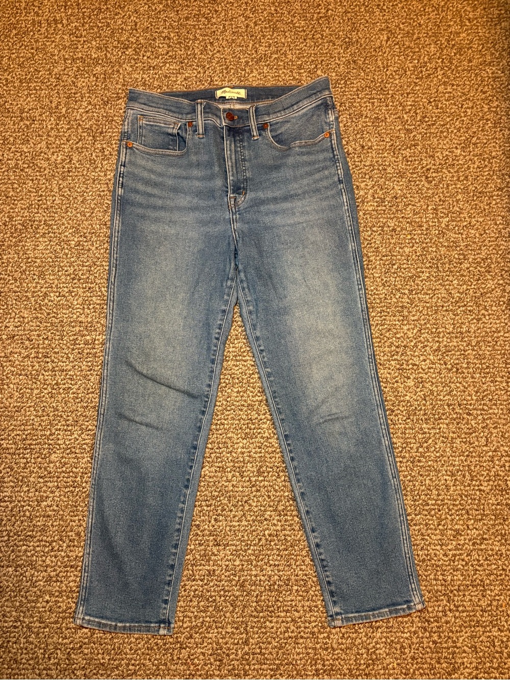 Madewell High-Rise Straight-Leg Jeans in Medium Blue Wash